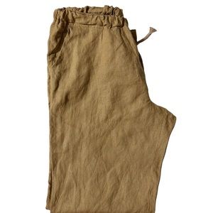 VLT'S By VALENTINA'S Women Tan Lenin Drawstring Pants Slacks Size XXXL
